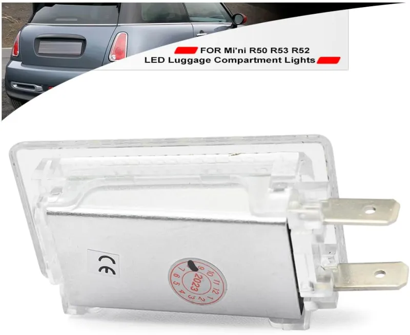 NSLUMO Led Interior Luggage Compartment Lights Replacement for 2001-2008 Mi'ni Cooper Hardtop R50 R53 Convertible R52 18-SMD 6500K White Led Courtesy Trunk Cargo Light Assembly