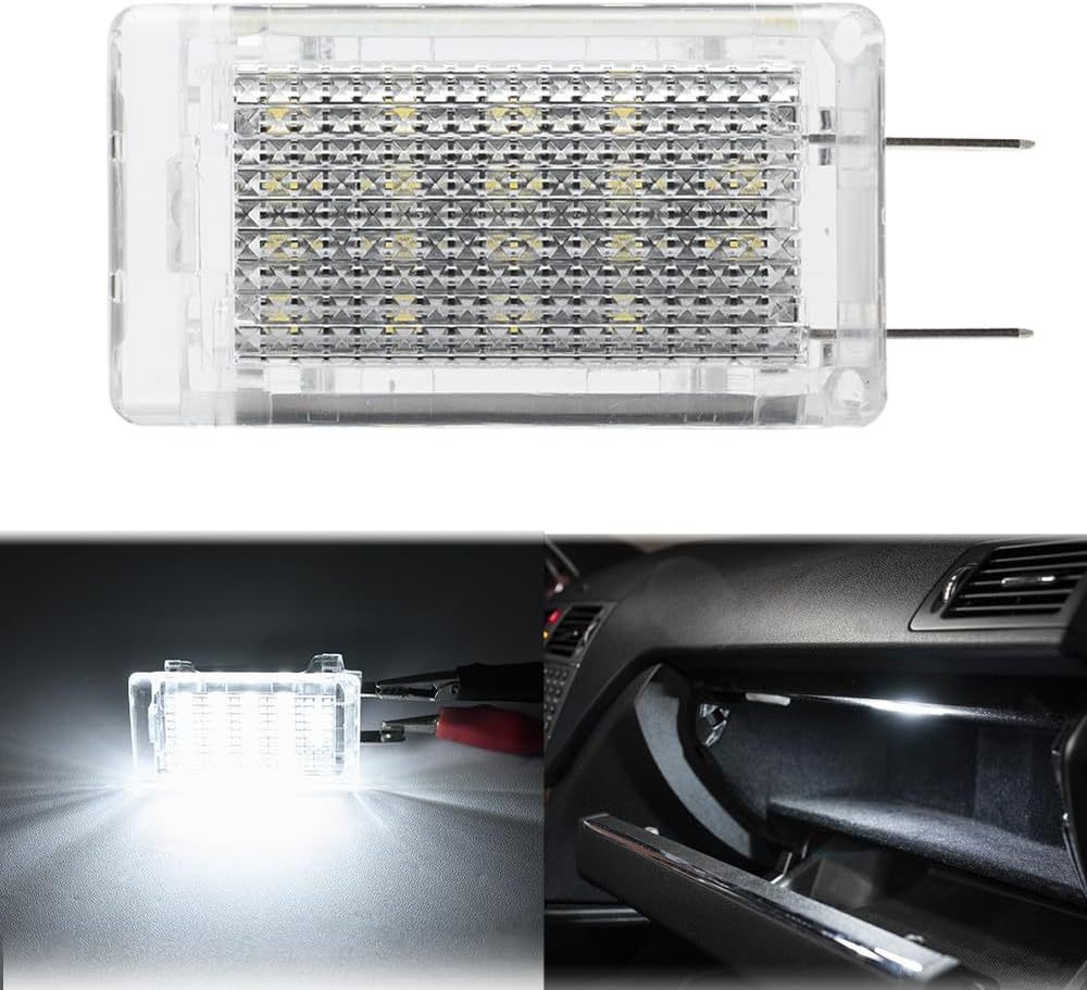 NSLUMO Led Interior Glove Box Courtesy Light Replacement for 1971-1993 Mer'cedes Benz W201 W123 W126 W116 R107 18-SMD 6500K White LED Glove Box Compartment Lamps Assembly
