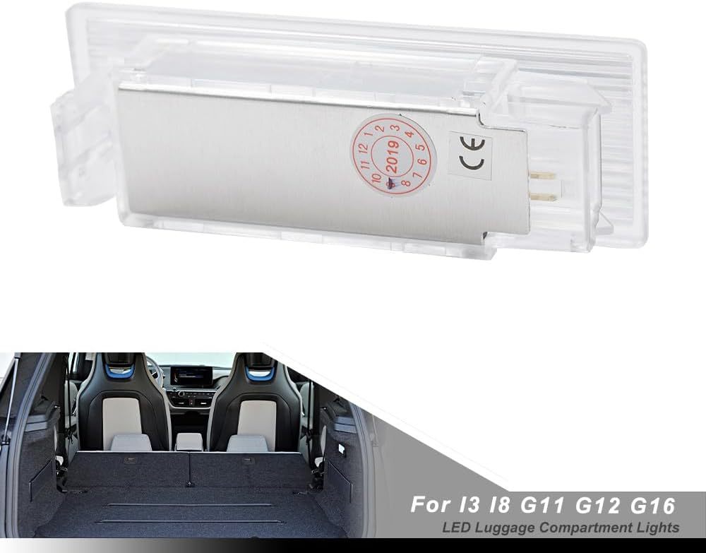 NSLUMO Led Courtesy Luggage Compartment Lights Replacement for 2014-2024 B'MW I3 I8 G11 G12 G16 6500K Xenon White Led Interior Trunk Cargo Light Assembly