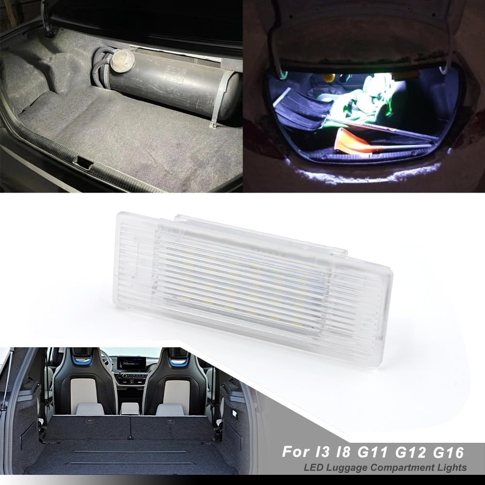 NSLUMO Led Courtesy Luggage Compartment Lights Replacement for 2014-2024 B'MW I3 I8 G11 G12 G16 6500K Xenon White Led Interior Trunk Cargo Light Assembly