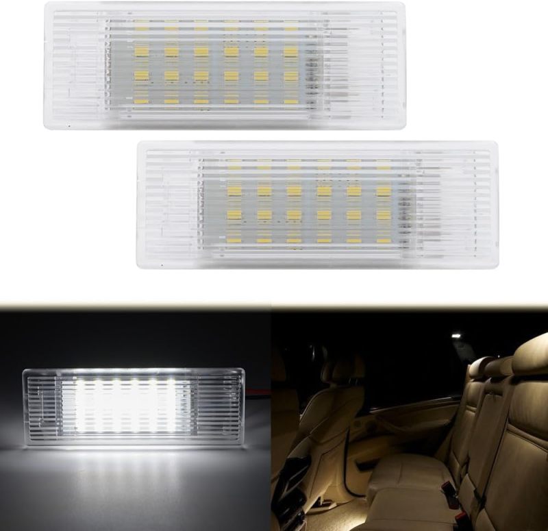 NSLUMO Led Interior Footwell Lights Replacement for 2014-2023 B'MW X1 X2 X5 X6 F48 F39 F15 F16 6500K Xenon White Under Dashboard Floor Lamp Assembly Courtesy Rear Foot Light Error Free