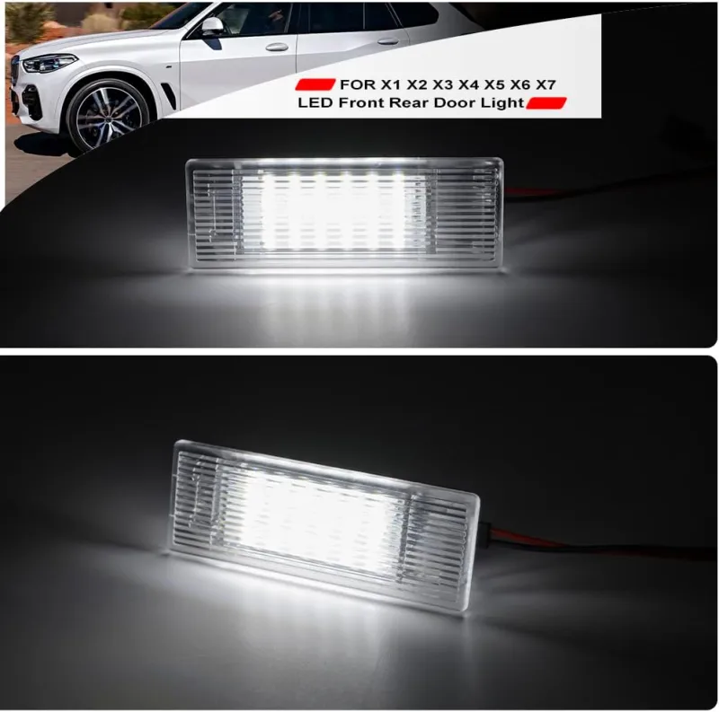 NSLUMO Led Courtesy Door Projector Lights for 2014-2023 B'MW F48 F39 G01 iX3 G08 G02 F15 G05 F16 G06 G07 White Led Welcome Door Panel Lamp Assembly Error Free Door Step Light Replacement