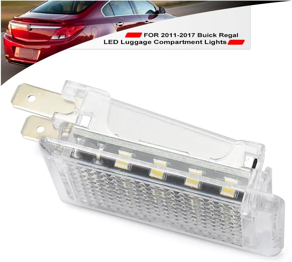 NSLUMO Led Interior Luggage Trunk Compartment Lights Replacement for 2011-2017 Buick Regal 18-SMD 6500K White Led Courtesy Cargo Light Assembly