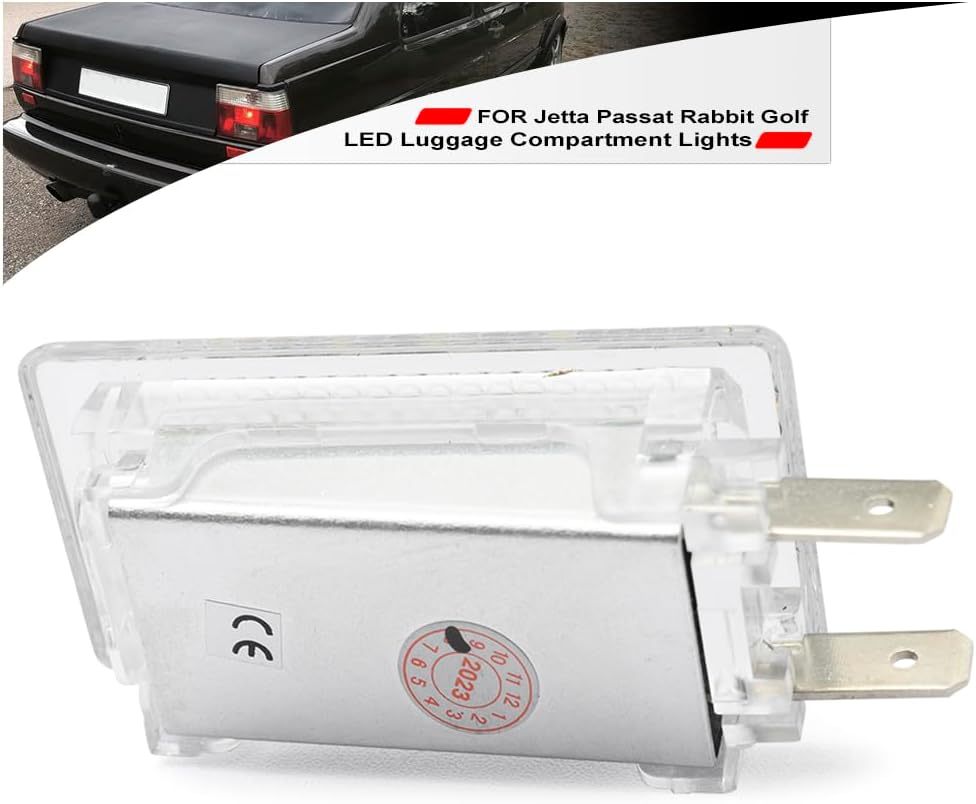NSLUMO Led Interior Luggage Trunk Compartment Lights Replacement for 1974-1995 V'W Jetta Mk1 Mk2 Passat B3 Rabbit Golf 18-SMD 6500K White Led Courtesy Cargo Light Assembly