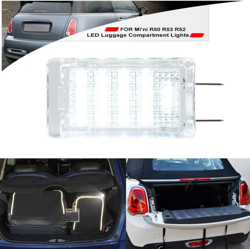 NSLUMO Led Interior Luggage Compartment Lights Replacement for 2001-2008 Mi'ni Cooper Hardtop R50 R53 Convertible R52 18-SMD 6500K White Led Courtesy Trunk Cargo Light Assembly