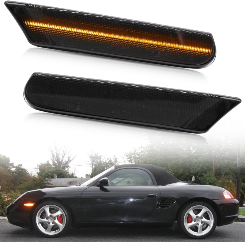 Led Side Marker Lights for Porsche 1997-2004 986 Boxster 996 Carrera 911 Smoked/Clear Lens Amber