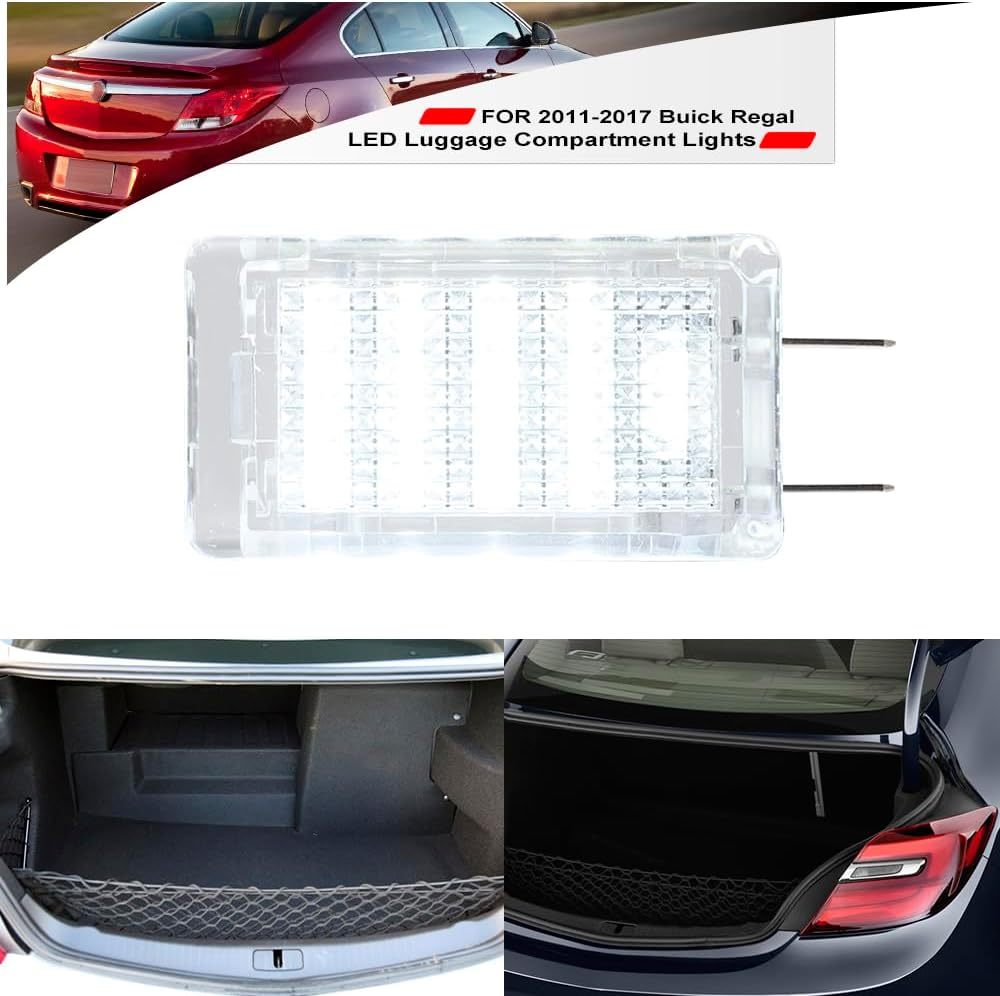 NSLUMO Led Interior Luggage Trunk Compartment Lights Replacement for 2011-2017 Buick Regal 18-SMD 6500K White Led Courtesy Cargo Light Assembly