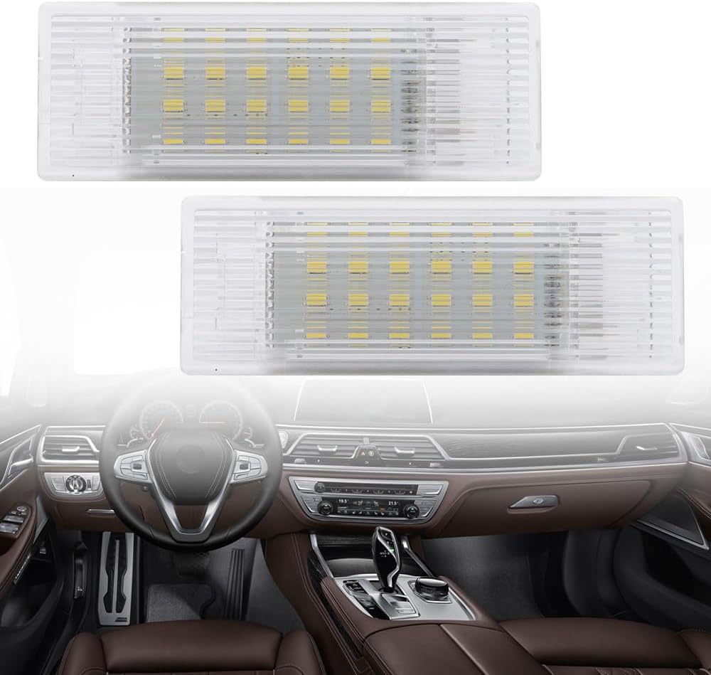 NSLUMO Led Interior Footwell Lights Replacement for 2014-2023 B'MW F48 G01 iX3 G08 G02 F15 F16 6500K Xenon White Under Dashboard Floor Lamp Assembly Courtesy Front Foot Light Error Free