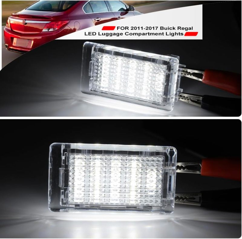 NSLUMO Led Interior Luggage Trunk Compartment Lights Replacement for 2011-2017 Buick Regal 18-SMD 6500K White Led Courtesy Cargo Light Assembly