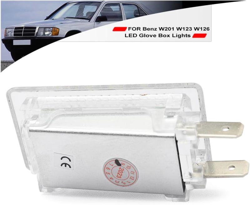 NSLUMO Led Interior Glove Box Courtesy Light Replacement for 1971-1993 Mer'cedes Benz W201 W123 W126 W116 R107 18-SMD 6500K White LED Glove Box Compartment Lamps Assembly