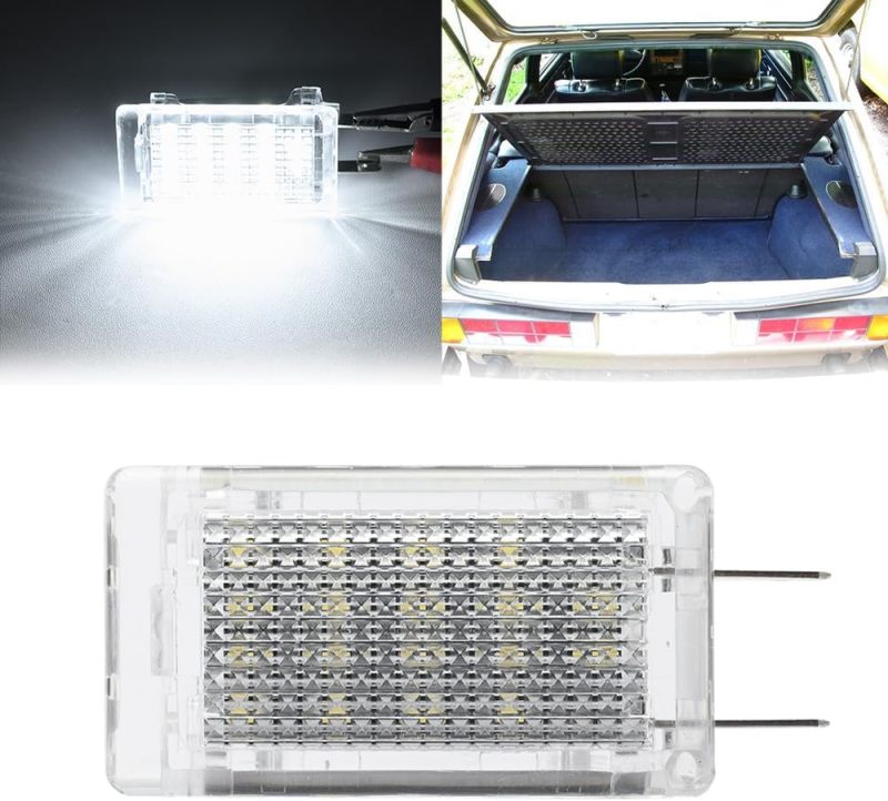 NSLUMO Led Interior Luggage Trunk Compartment Lights Replacement for 1974-1995 V'W Jetta Mk1 Mk2 Passat B3 Rabbit Golf 18-SMD 6500K White Led Courtesy Cargo Light Assembly