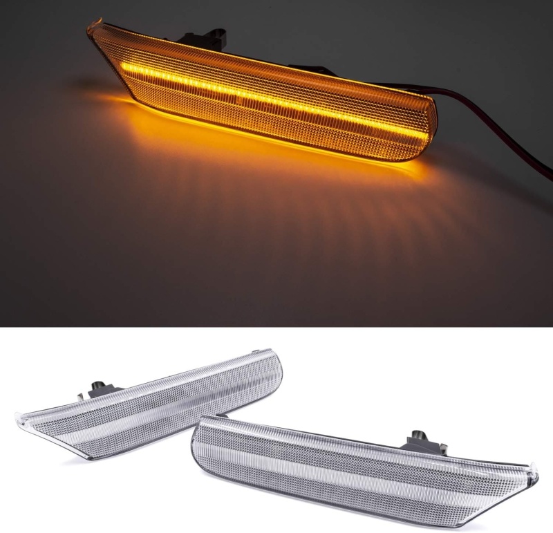 Led Side Marker Lights for Porsche 1997-2004 986 Boxster 996 Carrera 911 Smoked/Clear Lens Amber