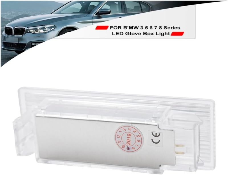 NSLUMO Led Interior Glove Box Courtesy Light Replacement for 2013-2024 B'MW 3 5 6 7 8 Series I3 F34 G30 F12 F13 F06 G32 G11 G12 G14 G15 G16 6500K White LED Glove Box Compartment Lamps Assembly