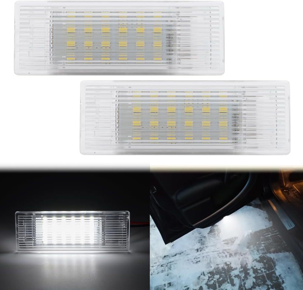 NSLUMO Led Courtesy Door Projector Lights for 2014-2023 Mi'ni F55 F56 F57 F54 Clubman F60 Countryman 6500K Xenon White Led Welcome Door Panel Lamp Assembly Error Free Door Step Light Replacement
