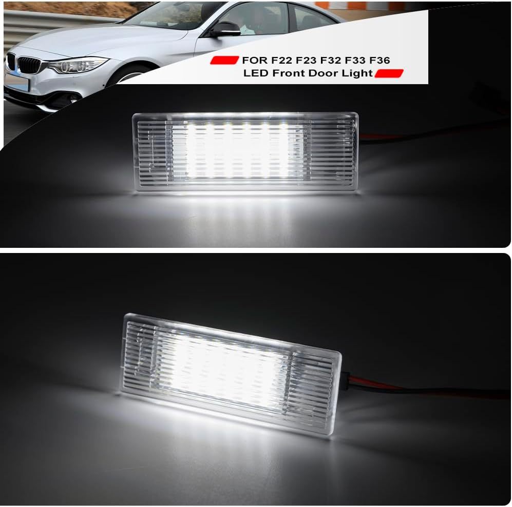 NSLUMO Led Courtesy Door Projector Lights for 2013-2021 B'MW 2 4 Series F22 F23 F32 F33 F36 Super White Led Welcome Door Panel Lamp Assembly Error Free Front Door Step Light Replacement
