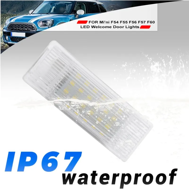 NSLUMO Led Courtesy Door Projector Lights for 2014-2023 Mi'ni F55 F56 F57 F54 Clubman F60 Countryman 6500K Xenon White Led Welcome Door Panel Lamp Assembly Error Free Door Step Light Replacement