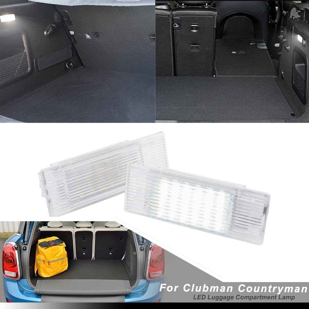 NSLUMO Led Interior Luggage Compartment Lights Replacement for 2015-2023 Mi'ni Clubman F54 Countryman F60 6500K White Led Courtesy Interior Trunk Cargo Light Assembly Error Free