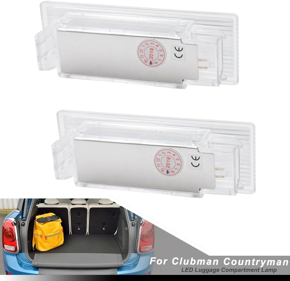 NSLUMO Led Interior Luggage Compartment Lights Replacement for 2015-2023 Mi'ni Clubman F54 Countryman F60 6500K White Led Courtesy Interior Trunk Cargo Light Assembly Error Free