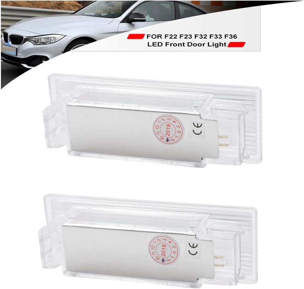 NSLUMO Led Courtesy Door Projector Lights for 2013-2021 B'MW 2 4 Series F22 F23 F32 F33 F36 Super White Led Welcome Door Panel Lamp Assembly Error Free Front Door Step Light Replacement