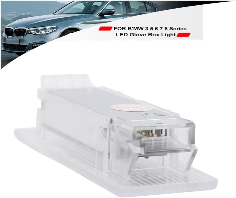 NSLUMO Led Interior Glove Box Courtesy Light Replacement for 2013-2024 B'MW 3 5 6 7 8 Series I3 F34 G30 F12 F13 F06 G32 G11 G12 G14 G15 G16 6500K White LED Glove Box Compartment Lamps Assembly