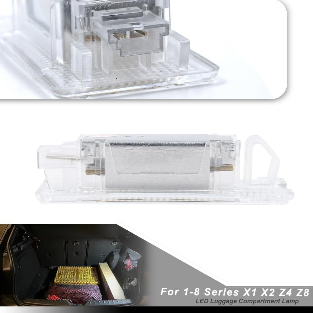 NSLUMO Led Courtesy Luggage Compartment Lights Replacement for B'MW 1 2 3 4 5 6 7 8 Series X1 X2 Z4 Z8 6500K White Led Interior Trunk Cargo Light Assembly