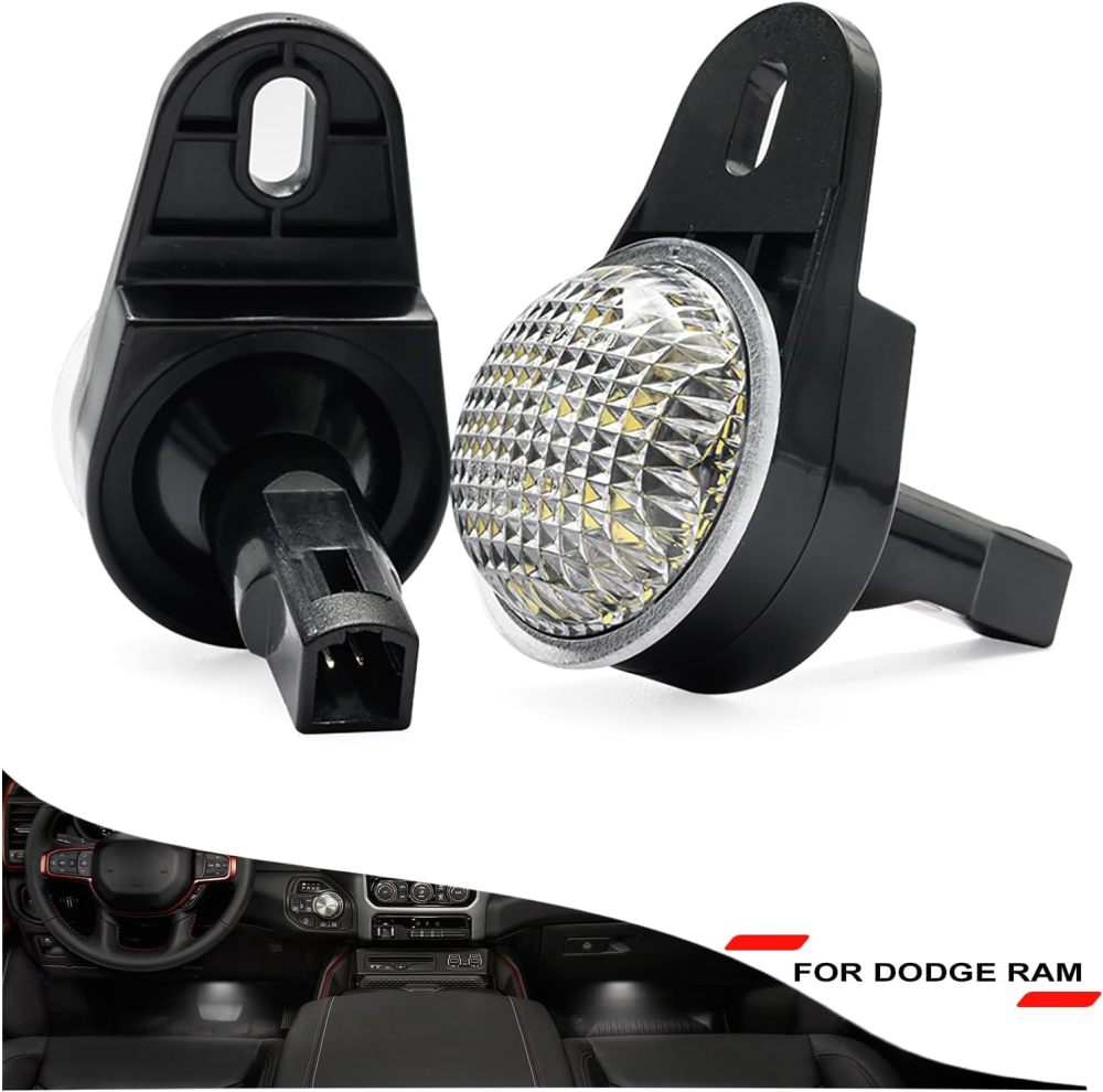 NSLUMO LED Courtesy Footwell Lights Replacement for 2011 2012 Dodge Ram 1500 2500 3500 Pickup, 6000K White Led Under Dashboard Interior Welcome Floor Liner Lamps Harness Assembly Canbus Error Free