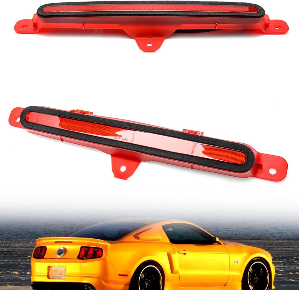 NSLUMO Led Third Brake Light Replacement for F-ord Mustang 2010 2011 2012 2013 2014 S197 Red Strip LED 3rd Brake Center High Mount Stop Lamp Red Lens CHMSL AR3Z13A613A