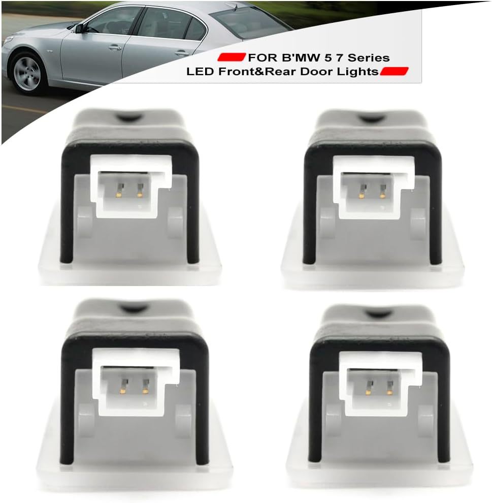 NSLUMO Led Courtesy Door Lamp for B'MW 5 7 Series E60 E61 F07 F10 E65 E66 F01 F02 White Blue Red Led Welcomed Door Panel Lights Assembly Error Free Door Step Light Replacement