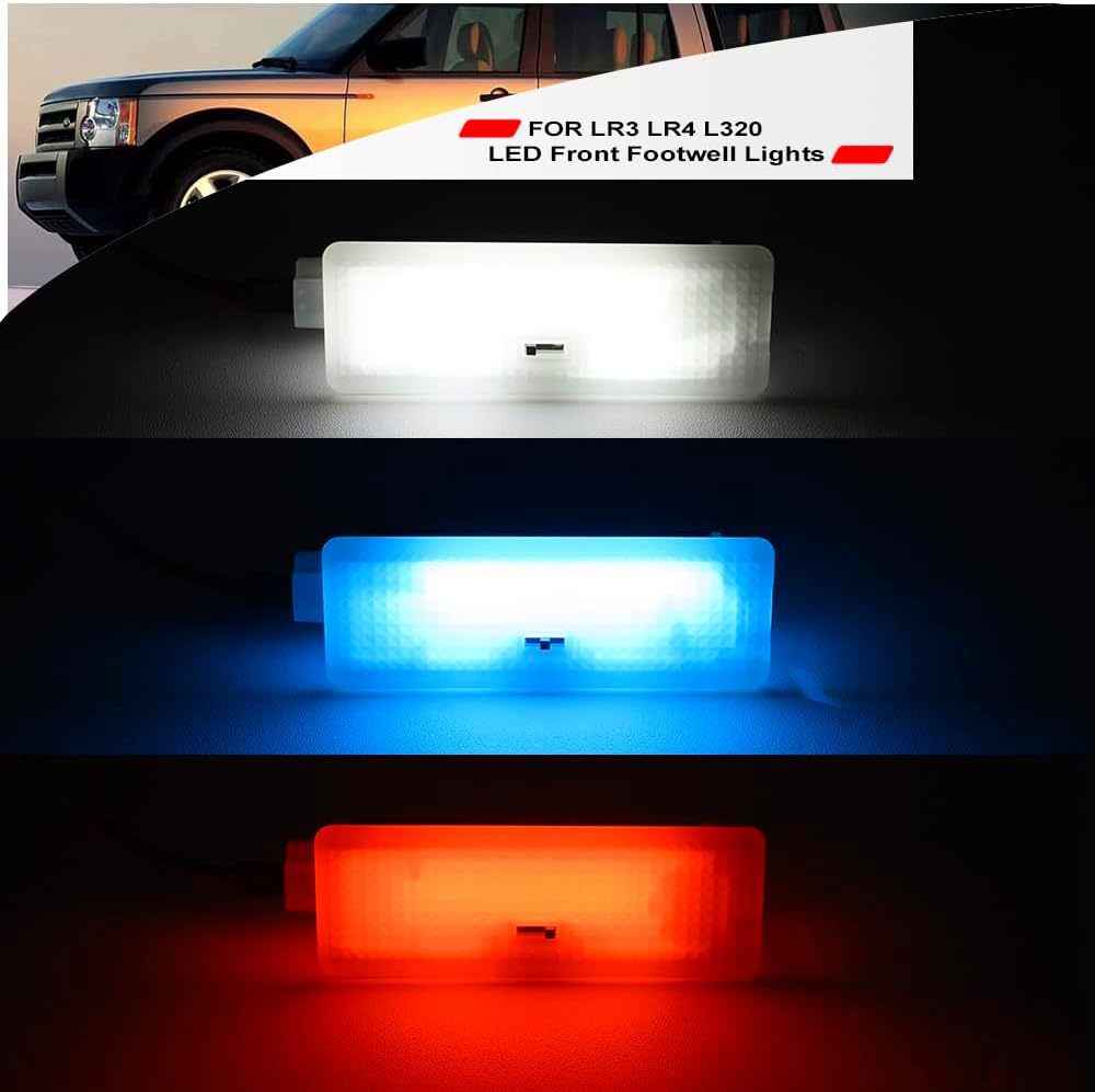 NSLUMO Led Footwell Courtesy Ambient Lights Replacement for 2004-2016 Land Ro'ver LR3 LR4 Range Rover Sport L320 Under Dashboard Floor Interior Blue Atmosphere Lamp Assembly