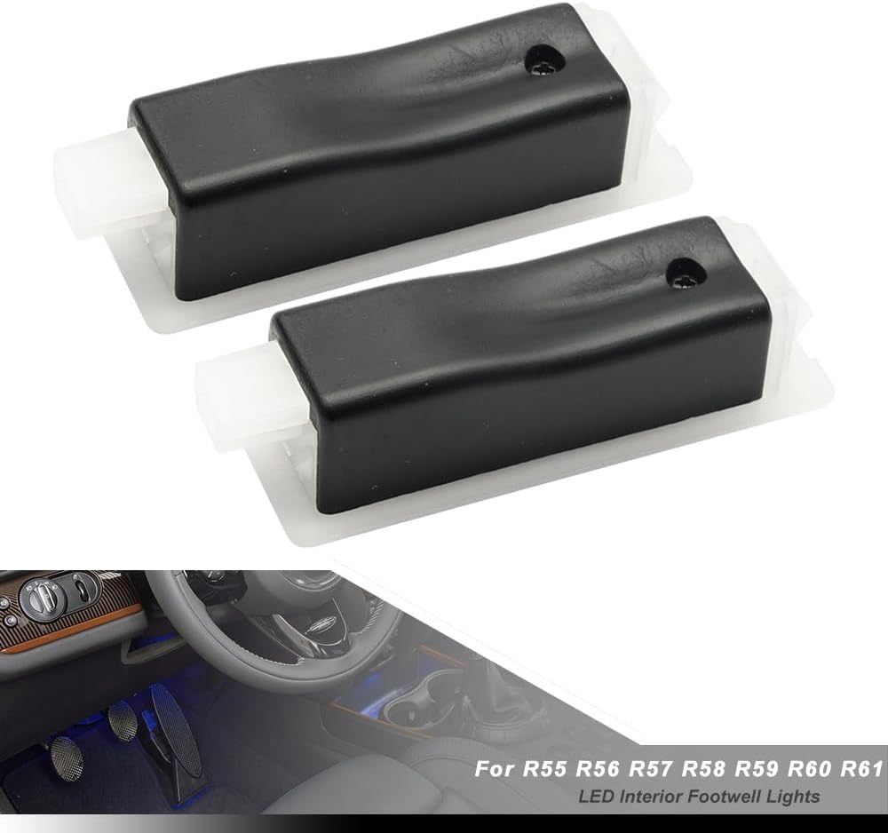NSLUMO Led Footwell Courtesy Ambient Lights Replacement for 2006-2016 Mi'ni Cooper R56 R57 R58 R59 R55 Clubman R60 Countryman R61 Under Dashboard Floor Interior Blue Atmosphere Lamp Assembly