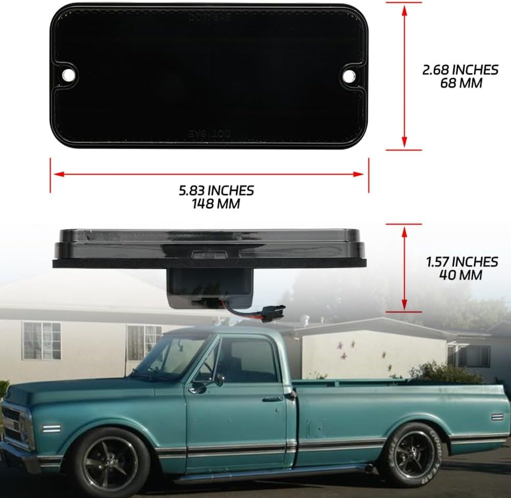 NSLUMO Led Side Marker Lights for 1968-1972 Chevy GMC C/K Series Trucks K10 C1500 K1500 1968-1995 G Series Vans White Side Turn Signal Lamps Fender Sidemarkers Clearance Light Kit Smoked Lens