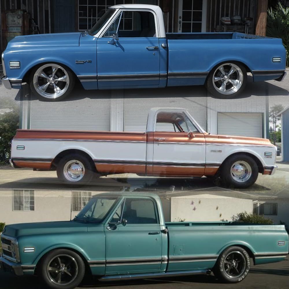 NSLUMO Led Side Marker Lights for 1968-1972 Chevy GMC C/K Series Trucks K10 C1500 K1500 1968-1995 G Series Vans White Side Turn Signal Lamps Fender Sidemarkers Clearance Light Kit Smoked Lens