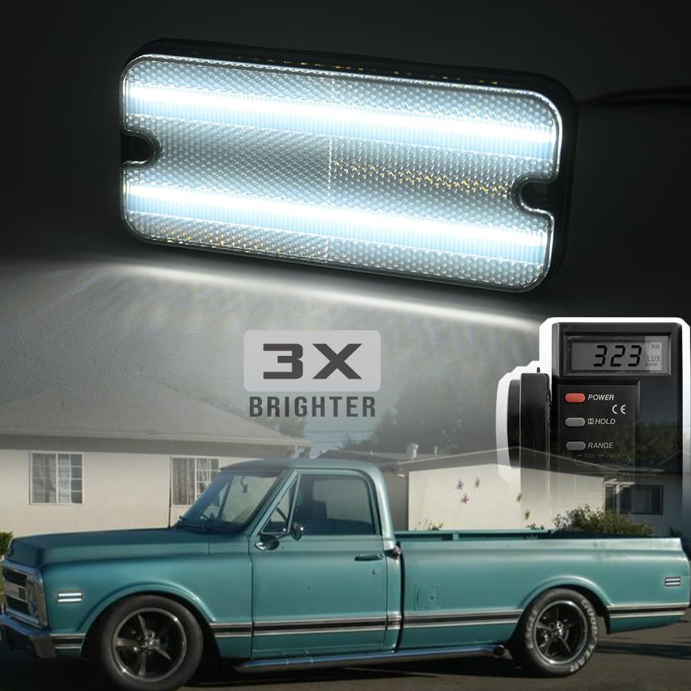 NSLUMO Led Side Marker Lights for 1968-1972 Chevy GMC C/K Series Trucks K10 C1500 K1500 1968-1995 G Series Vans White Side Turn Signal Lamps Fender Sidemarkers Clearance Light Kit Smoked Lens