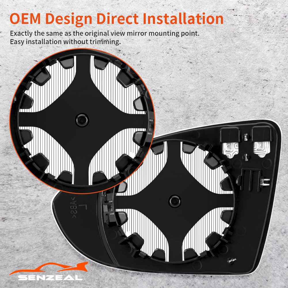 Driver Side Mirror Glass Replacement with Heated Backing Plate for Volkswagen Golf 7 VW Golf MK7 5G0857521 5G0857522