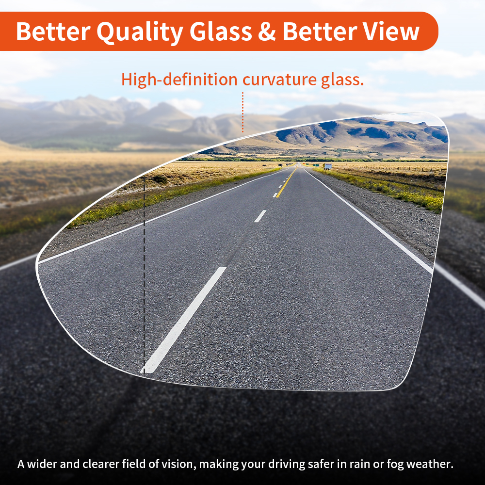 Driver Side Mirror Glass Replacement with Heated Backing Plate for Volkswagen Golf 7 VW Golf MK7 5G0857521 5G0857522