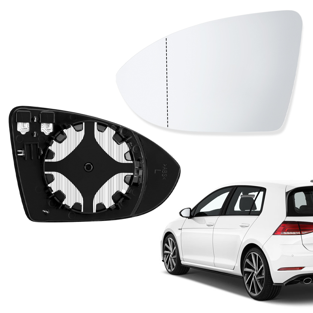 Driver Side Mirror Glass Replacement with Heated Backing Plate for Volkswagen Golf 7 VW Golf MK7 5G0857521 5G0857522