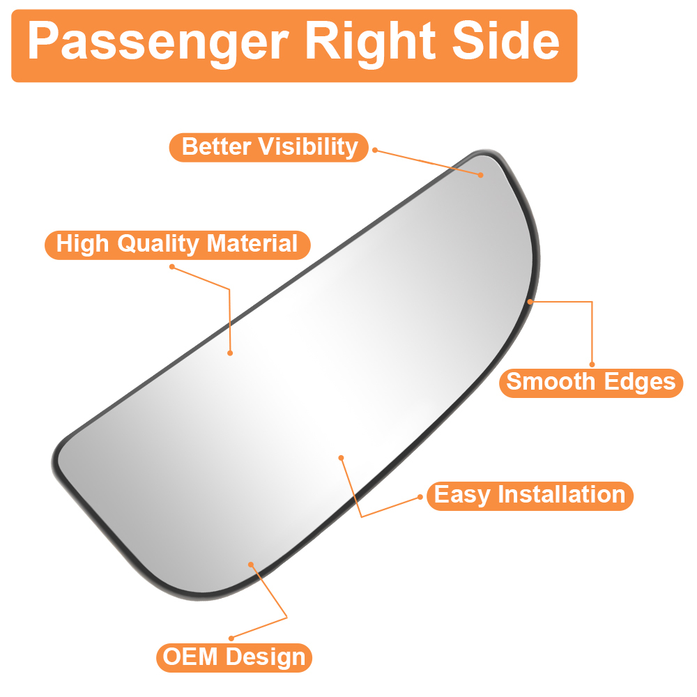 Side View Convex Lower Mirror Driver Left Side View Convex Mirror Backing Plate for 2009-2020 Dodge Ram 1500 2500 3500 4500 5500 Replacement 68067731AA 68067730AA