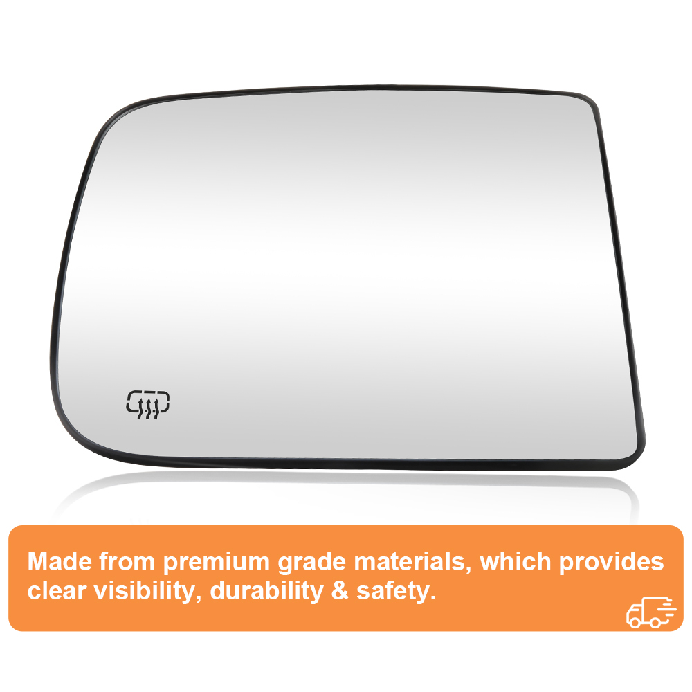 Side Tow Convex Mirror Glass Heated Mirror Glass with Rear Holder for Dodge Ram 1500 2500 3500 Truck 2009 - 2020 Replacement 68067727AA 68067726AA