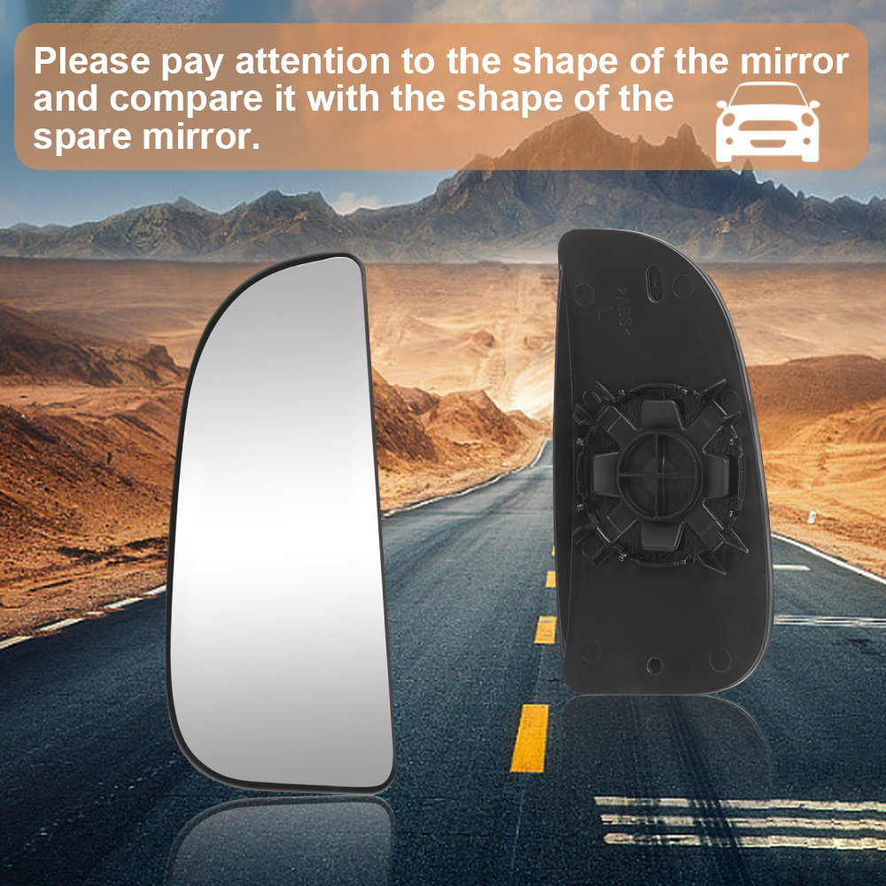 Side View Convex Lower Mirror Driver Left Side View Convex Mirror Backing Plate for 2009-2020 Dodge Ram 1500 2500 3500 4500 5500 Replacement 68067731AA 68067730AA
