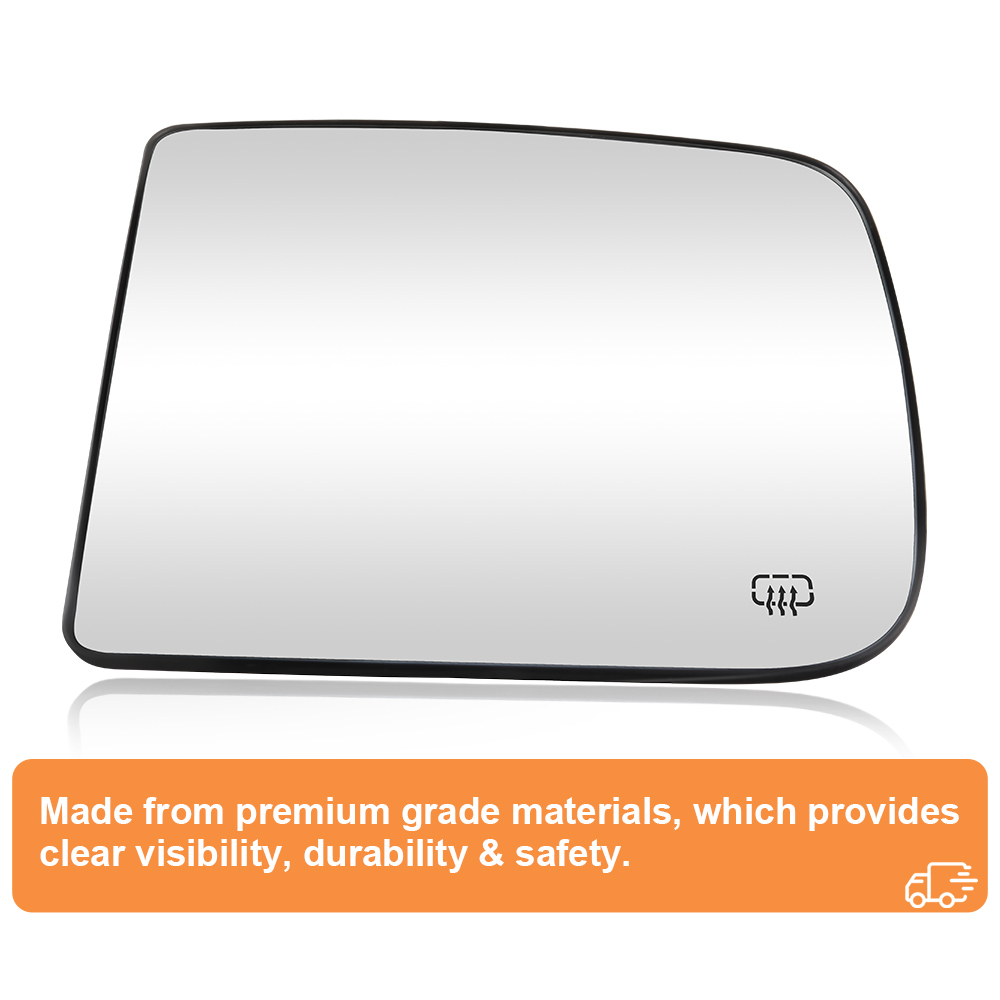 Side Tow Convex Mirror Glass Heated Mirror Glass with Rear Holder for Dodge Ram 1500 2500 3500 Truck 2009 - 2020 Replacement 68067727AA 68067726AA