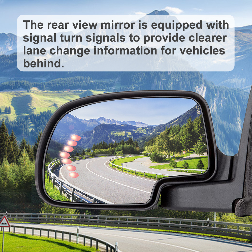 Side Door Heated Mirror Glass Replacement with Turn Signal Light for 2003-2007 Chevy Avalanche Chevrolet Suburban Silverado Cadillac Escalade GMC Sierra Yukon 88944391 88944392