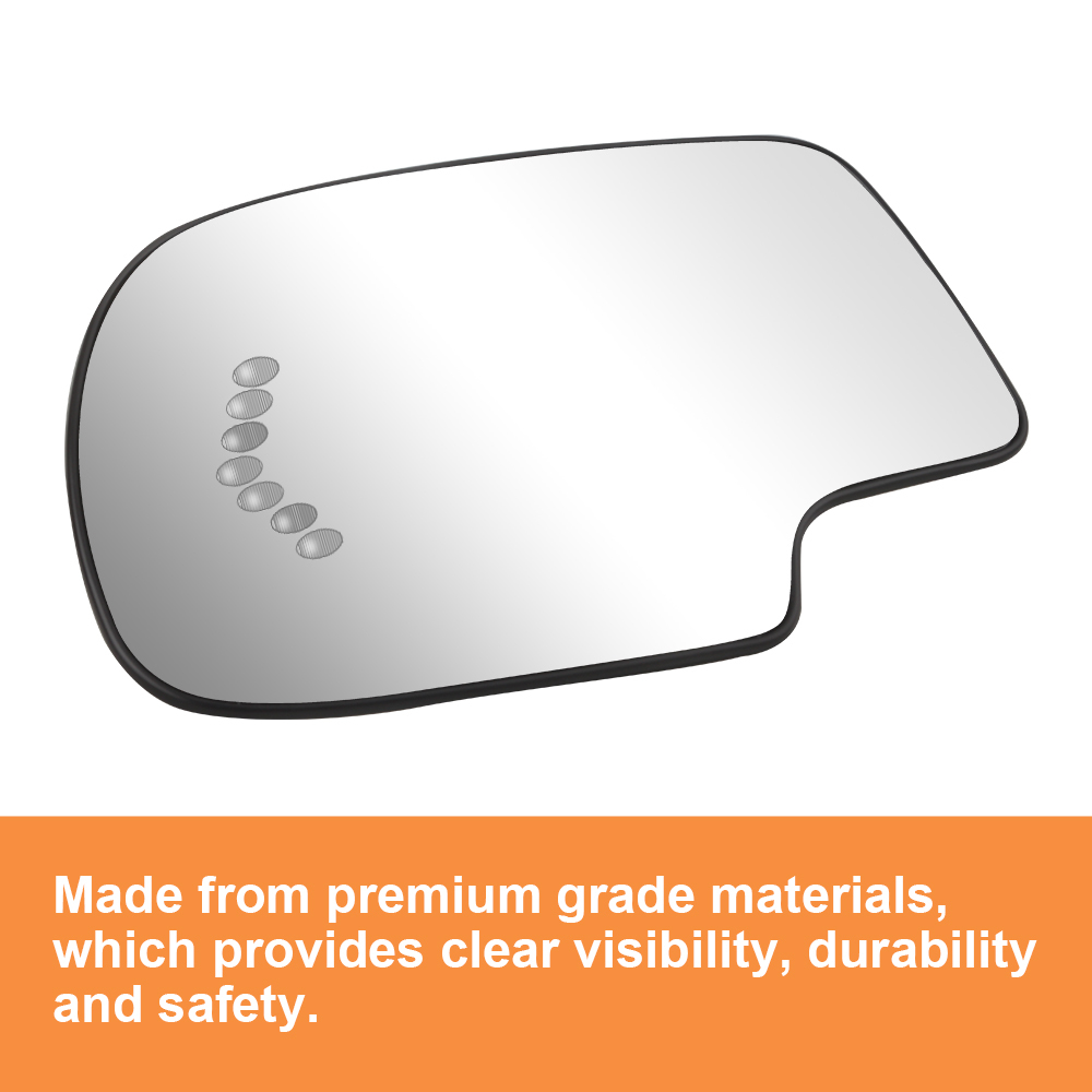 Side Door Heated Mirror Glass Replacement with Turn Signal Light for 2003-2007 Chevy Avalanche Chevrolet Suburban Silverado Cadillac Escalade GMC Sierra Yukon 88944391 88944392