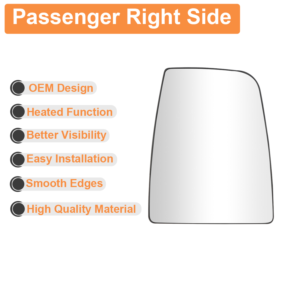 Side Heated Mirror Rear View Upper Mirror Glass Replacement for Ford Transit T150 T250 T350 2015 2016 2017 Convex Mirror Replaces CK4Z17K707B CK4Z17K707D