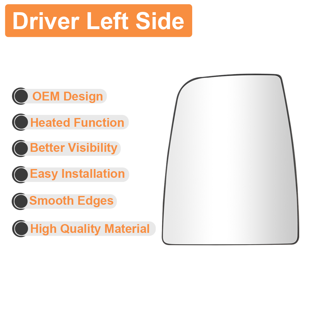 Side Heated Mirror Rear View Upper Mirror Glass Replacement for Ford Transit T150 T250 T350 2015 2016 2017 Convex Mirror Replaces CK4Z17K707B CK4Z17K707D