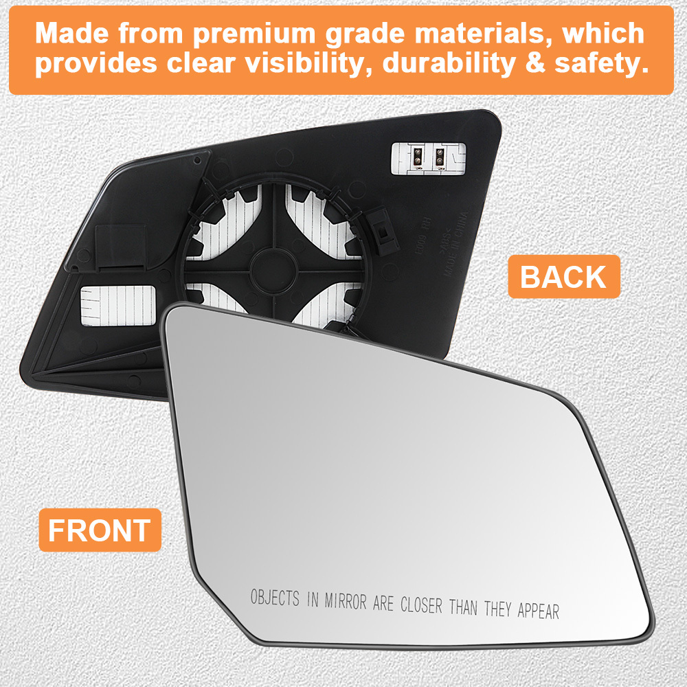 Side Heated Mirror Glass Replacement for 2007-2016 GMC Acadia 2009-2016 Chevrolet Traverse 2007-2010 Saturn Outlook Replaces GM1324124 GM1324119