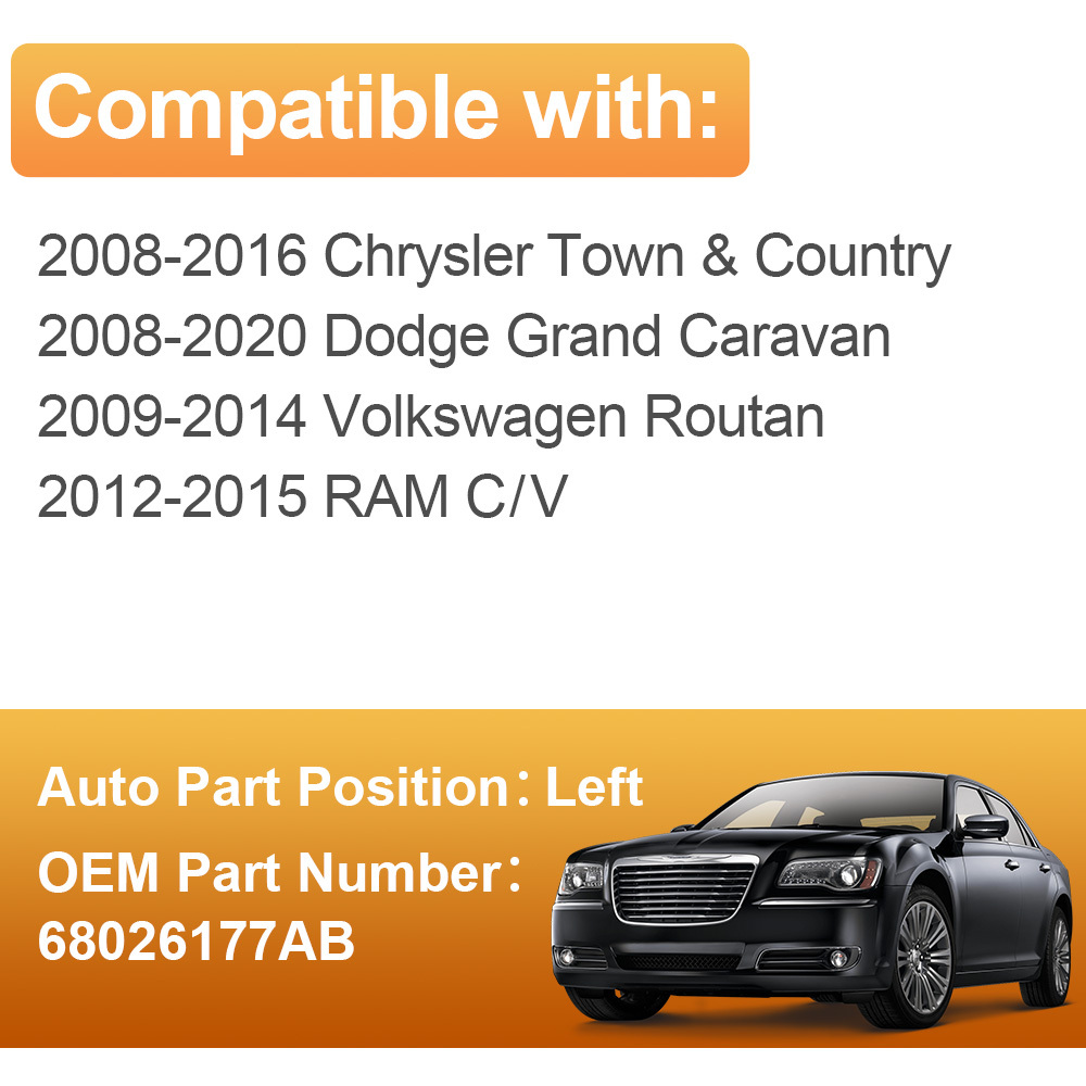 Side Heated Mirror Glass Replacement for 2008-2020 Dodge Grand Caravan 2008-2016 Chrysler Town & Country 2012-2015 RAM C/V 2009-2014 Volkswagen Routan 68026177AB 68026176AB