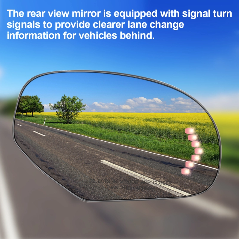 Side Heated Mirror Glass Replacement with Turn Signal Light for 2007-2014 Chevy Silverado Suburban Tahoe Avalanche Cadillac Escalade GMC Sierra Yukon GM1324138 GM1325138