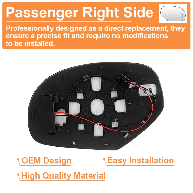 Side Heated Mirror Glass Replacement with Turn Signal Light for 2007-2014 Chevy Silverado Suburban Tahoe Avalanche Cadillac Escalade GMC Sierra Yukon GM1324138 GM1325138
