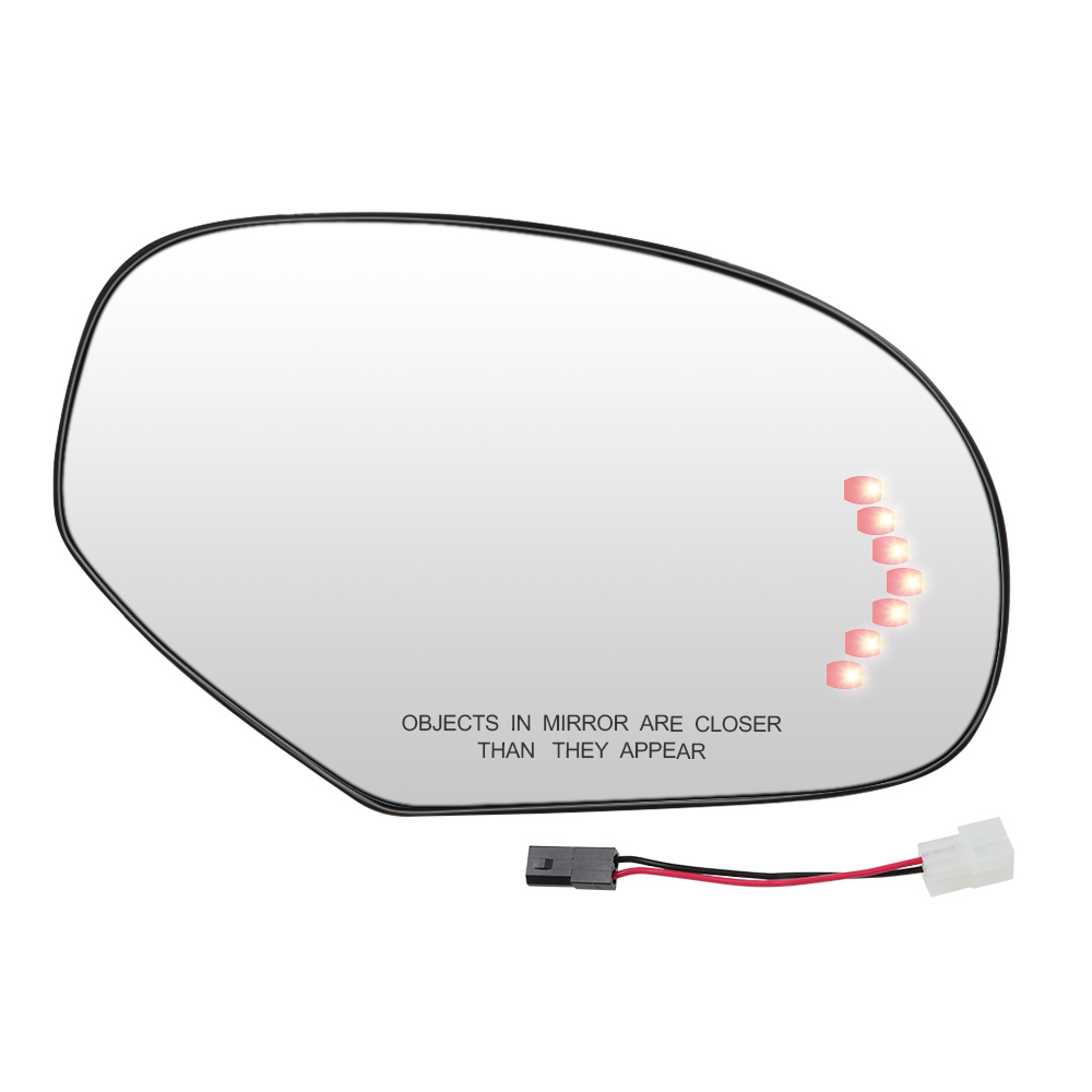 Side Heated Mirror Glass Replacement with Turn Signal Light for 2007-2014 Chevy Silverado Suburban Tahoe Avalanche Cadillac Escalade GMC Sierra Yukon GM1324138 GM1325138