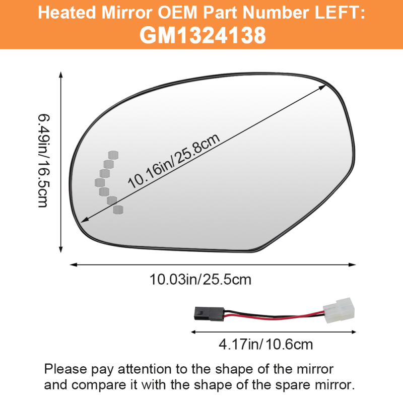 Side Heated Mirror Glass Replacement with Turn Signal Light for 2007-2014 Chevy Silverado Suburban Tahoe Avalanche Cadillac Escalade GMC Sierra Yukon GM1324138 GM1325138